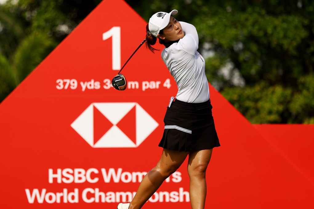 China’s Lin Xiyu plays on the first tee during the third round of the HSBC Women's World Championship at Sentosa Golf Club, Singapore. Photo: Getty Images
