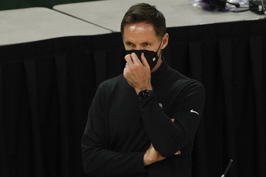Steve Nash coaching the Brooklyn Nets. Photo: EPA
