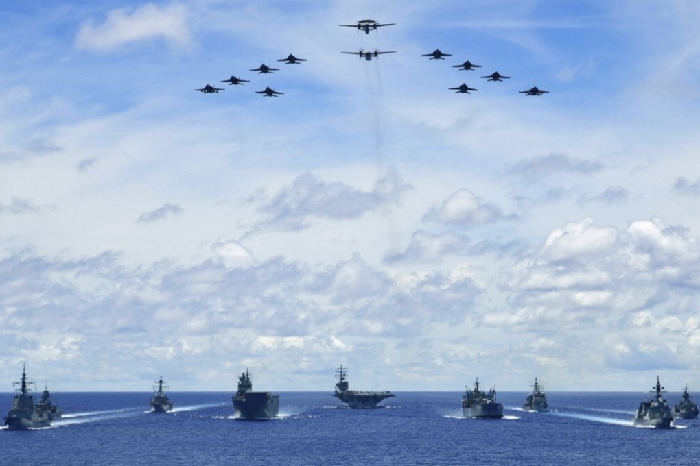 Vessels take part in a three-way exercise involving Australian, Japanese and US forces. Photo: US Pacific Fleet