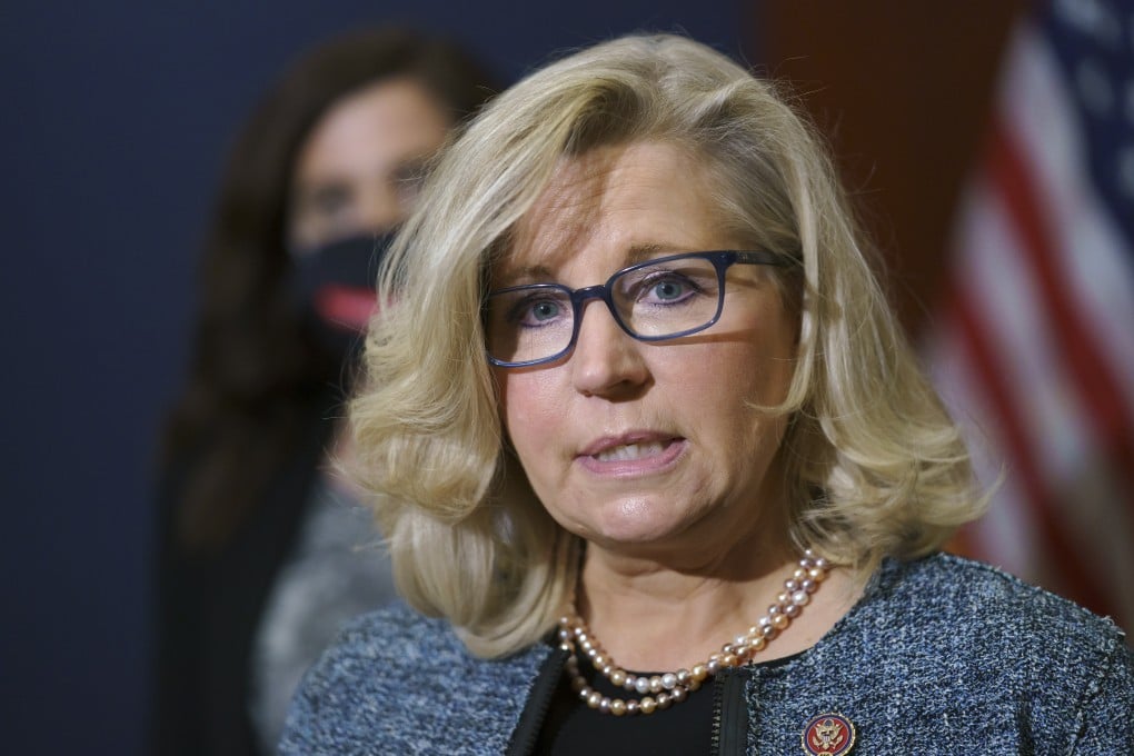US congresswoman Liz Cheney speaks to reporters in Washington in April. Photo: AP