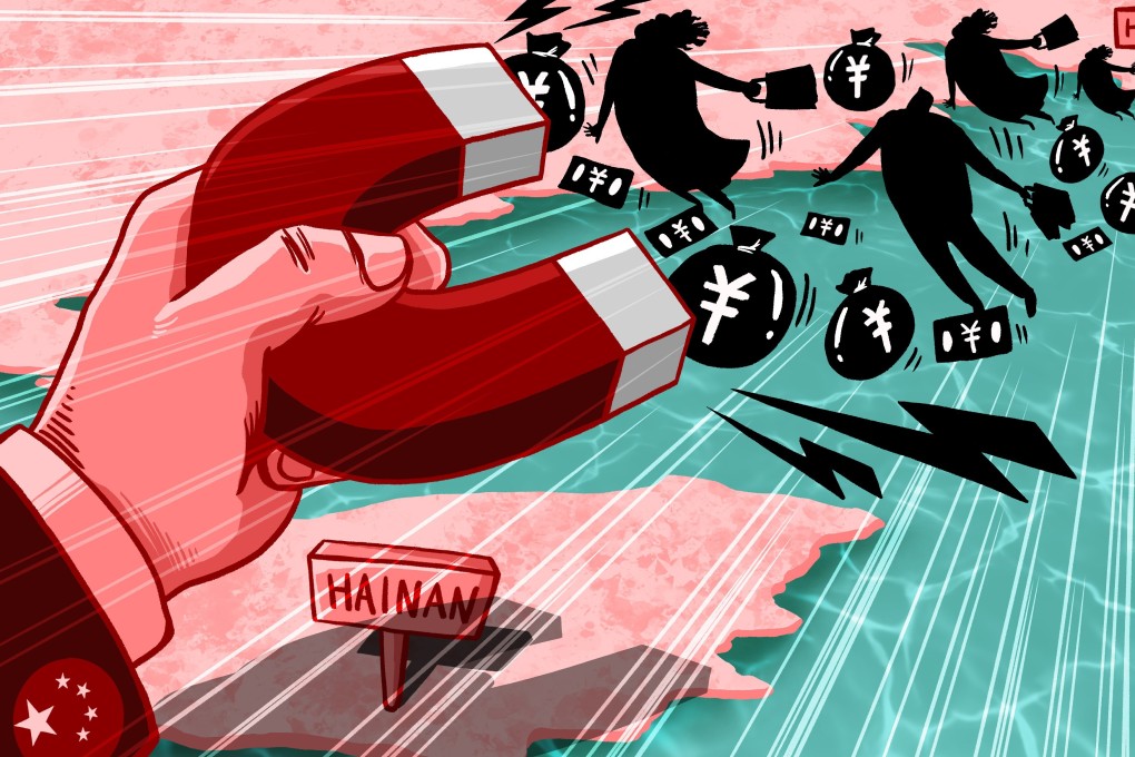 Beijing plans to turn Hainan, a popular holiday destination sometimes referred to as China’s Hawaii, into the nation’s largest free-trade zone. Illustration: Lau Ka-kuen