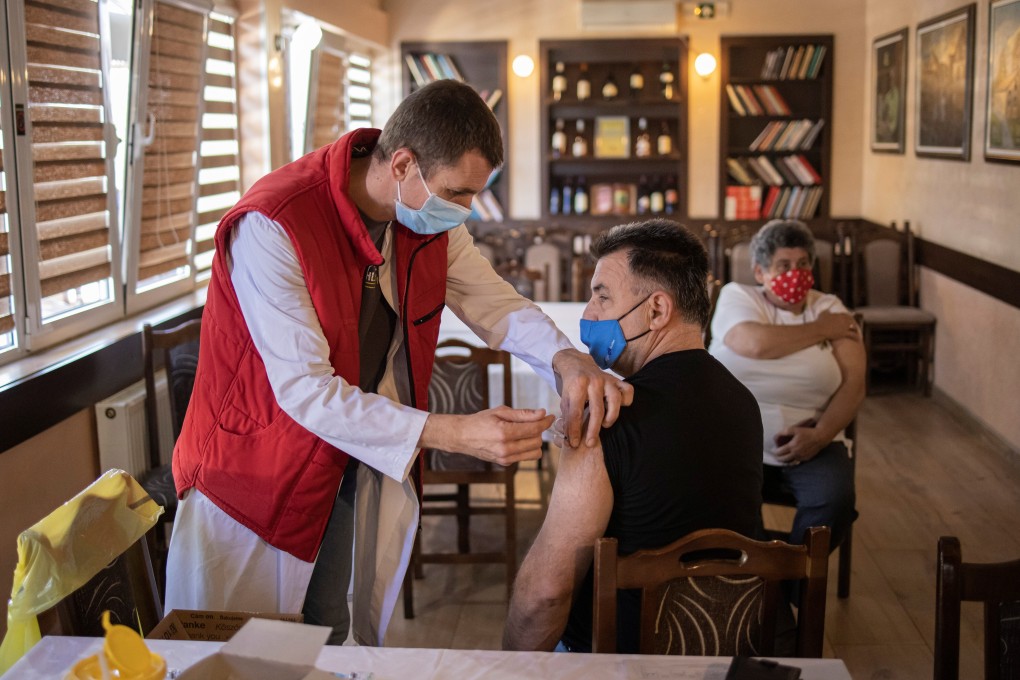 A man receives a dose of the Sinopharm Covid-19 vaccine in Kragujevac, Serbia. Photo: Reuters