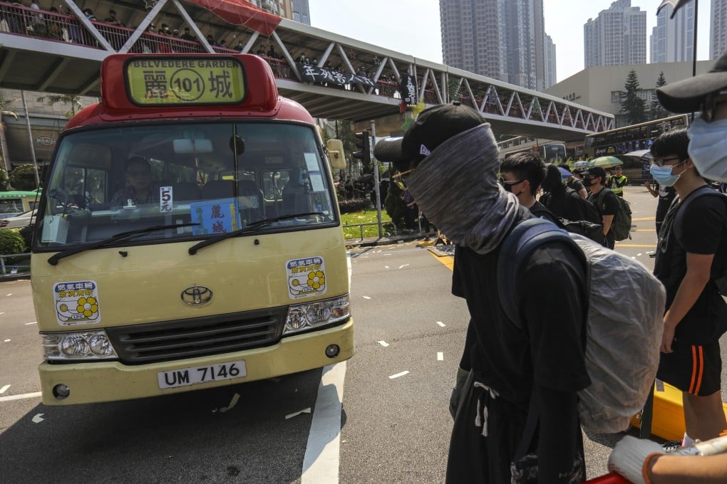 Hong Kong protesters gather on a road on National Day in 2019. Photo: May Tse