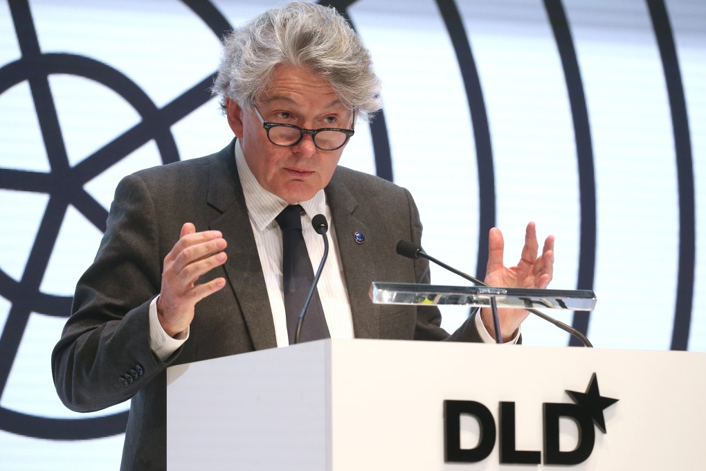 European Industry Commissioner Thierry Breton speaks at a panel discussion during the Digital Life Design (DLD) innovation conference in Munich, Germany, on January 19, 2020. Photo: DPA