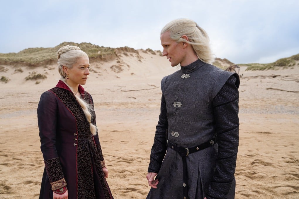 Emma D’Arcy as Princess Rhaenyra Targaryen and Matt Smith as Prince Daemon Targaryen in The House of the Dragon, prequel to the Game of Thrones on HBO.