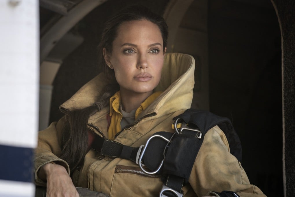 Angelina Jolie in a still from Those Who Wish Me Dead (category IIB), directed by Taylor Sheridan. Finn Little co-stars.