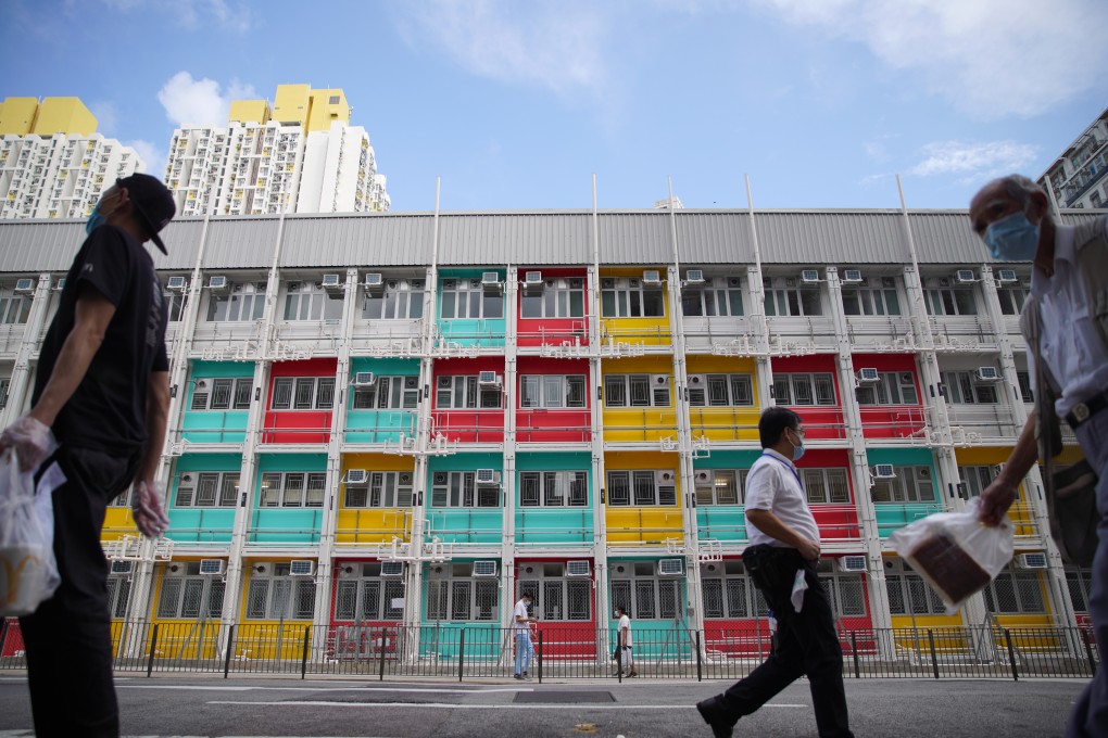 A man walks past a transitional housing project in Shek Kip Mei last year. Photo: Winson Wong
