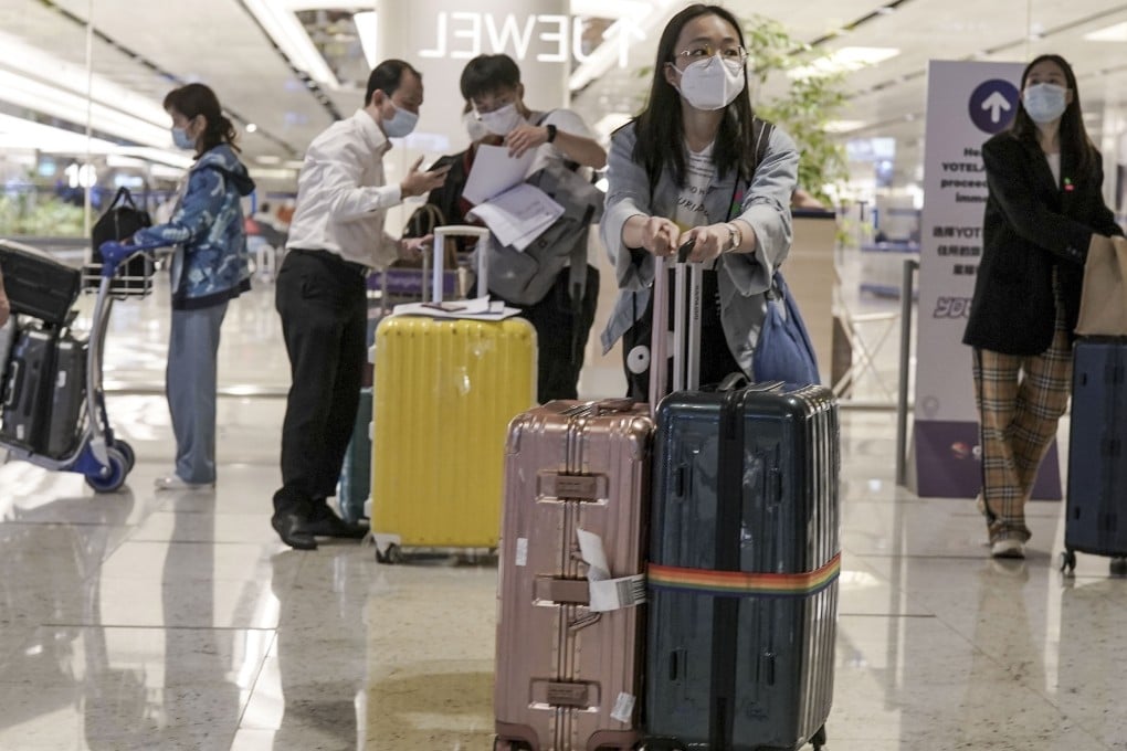 Travellers are seen at Singapore’s Changi Airport. The city state is restricting arrivals from India and has extended its mandatory two-week quarantine period by another week. Photo: EPA-EFE