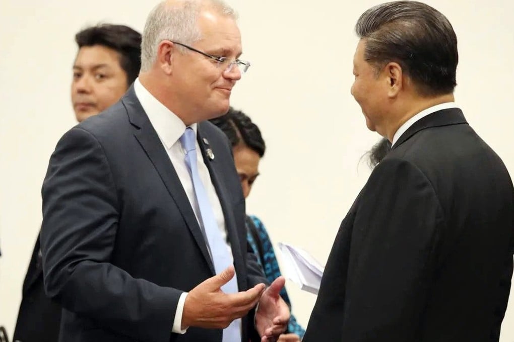 Australian Prime Minister Scott Morrison met with China’s President Xi Jinping during the G20 Summit in Osaka, Japan in October. Picture: Adam Taylor/Prime Minister‘s Office