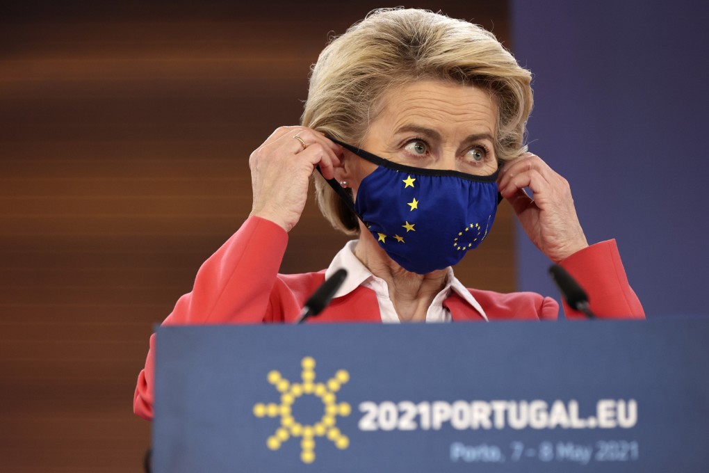European Commission President Ursula von der Leyen at an EU summit in Porto, Portugal, on Saturday. Photo: AP