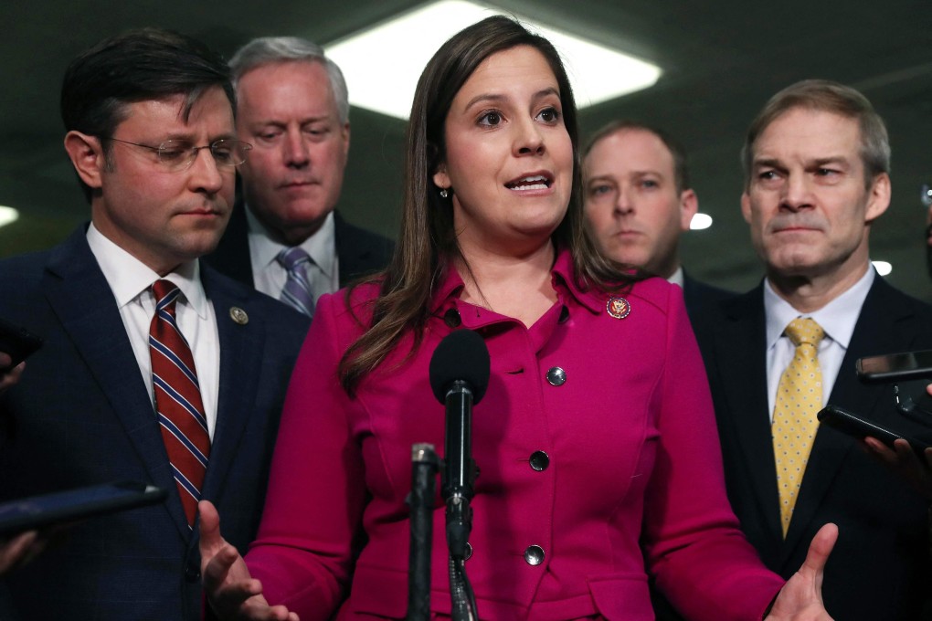 Elise Stefanik, a Harvard graduate representing an upstate New York district, has stressed party unity and her unstinting loyalty to Donald Trump. Photo: AFP
