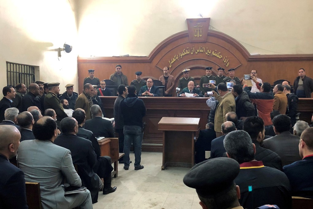 The Egypt court where two monks, Wael Saad and Ramon Rasmi Mansour, were convicted of murdering Bishop Epiphanius in 2018. Photo: Reuters