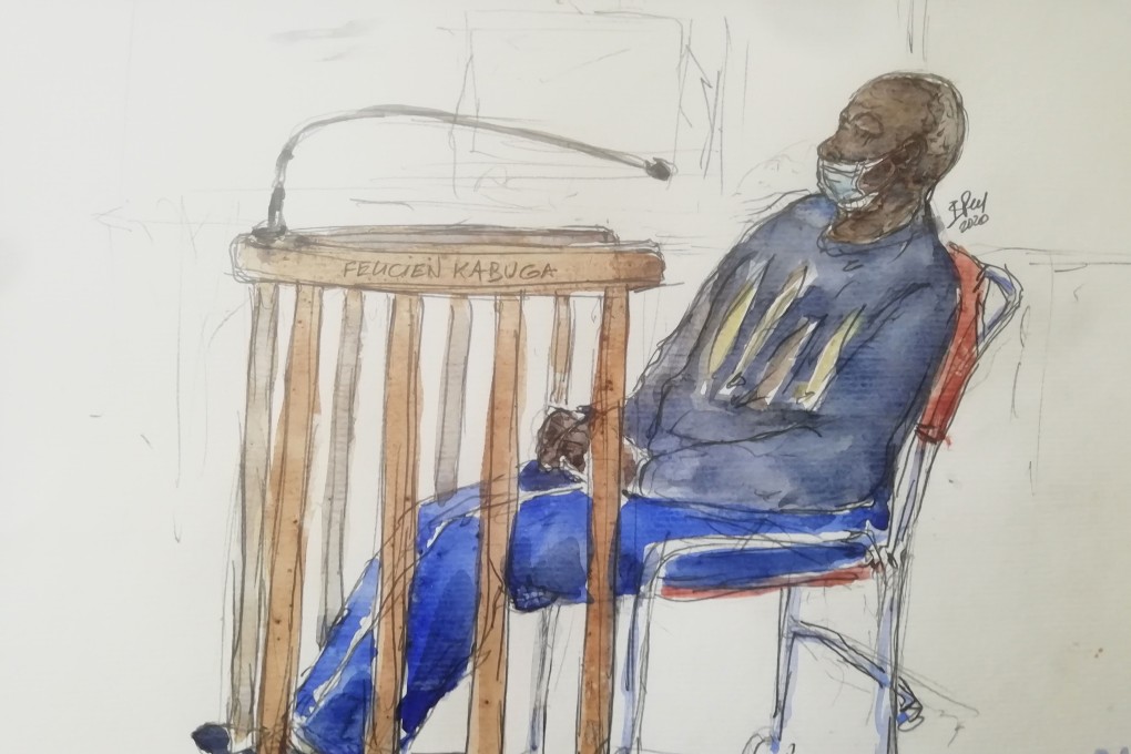 Courtroom sketch from May 2020 shows Felicien Kabuga, one of the last key suspects in the 1994 Rwandan genocide at the Paris Court of Appeal. Photo: AFP