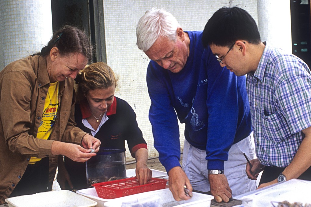 Professor Brian Morton (second right) with his students and researchers. Photo: James Hui