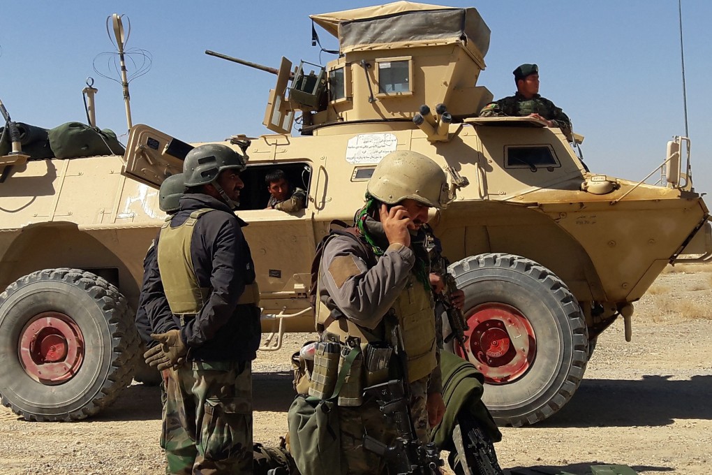 Afghan security forces during an ongoing fight with the Taliban. Photo: AFP