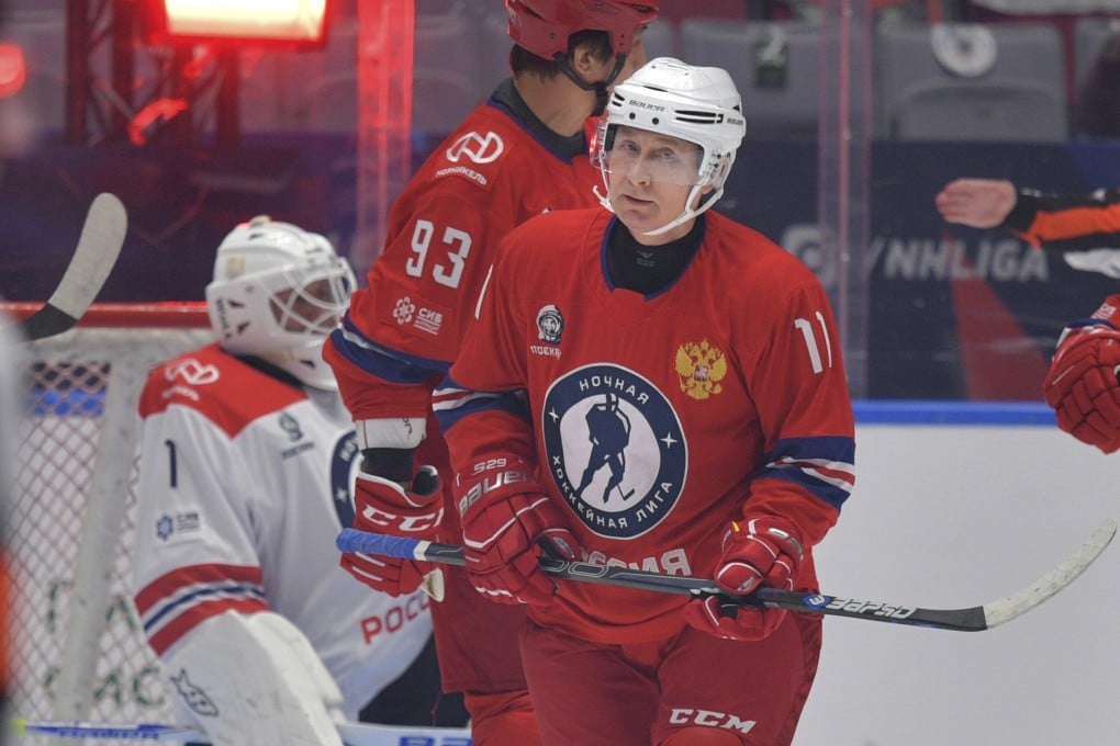 Russian President Vladimir Putin plays in the gala match. Photo: AP