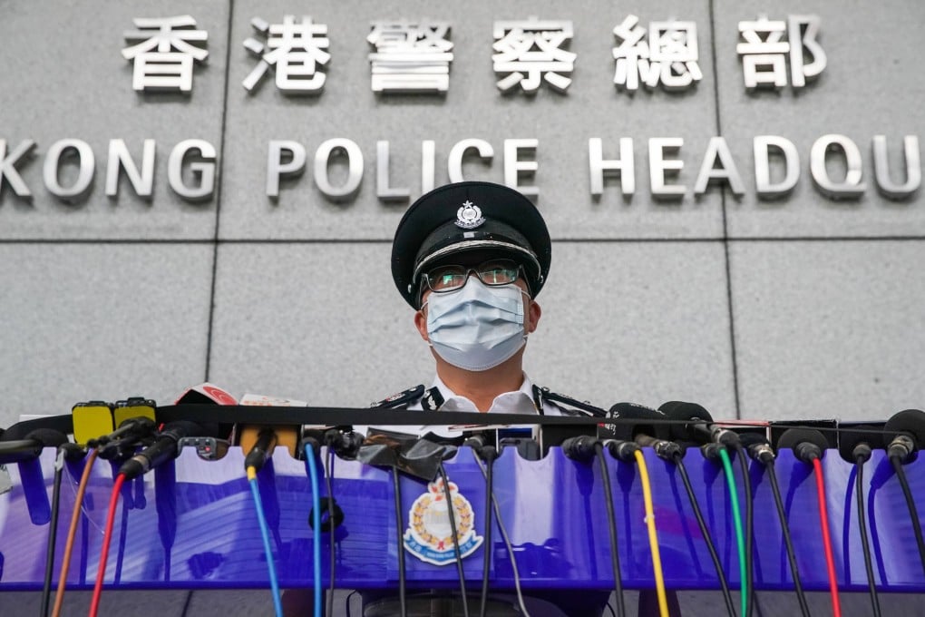 Commissioner of Police Chris Tang speaks to the media at police headquarters in Wan Chai on Wednesday. Photo: Felix Wong