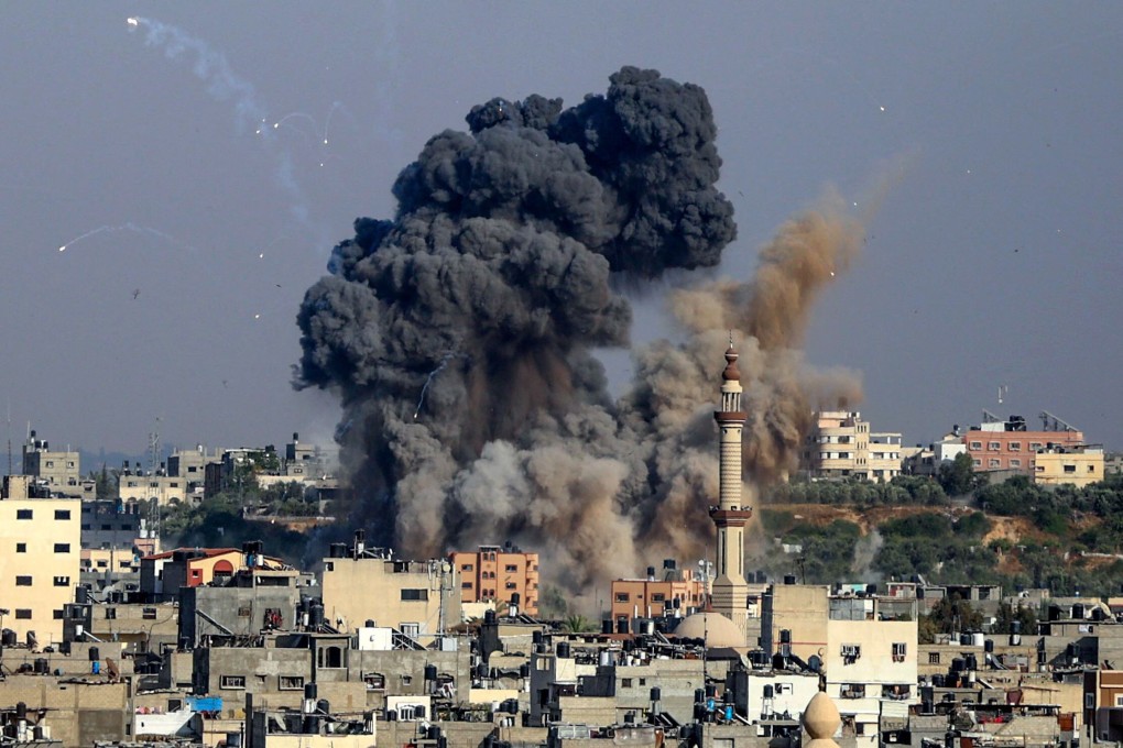 Smoke billows from Israeli air strikes in Gaza City, controlled by the Palestinian Hamas movement, on Tuesday. Photo: AFP