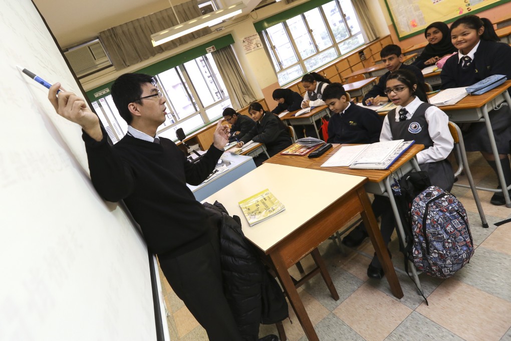 Non-Chinese speaking students attend class at the Yuen Yuen Institute No. 3 Secondary School in Tseung Kwan O in January 2015. Photo: SCMP