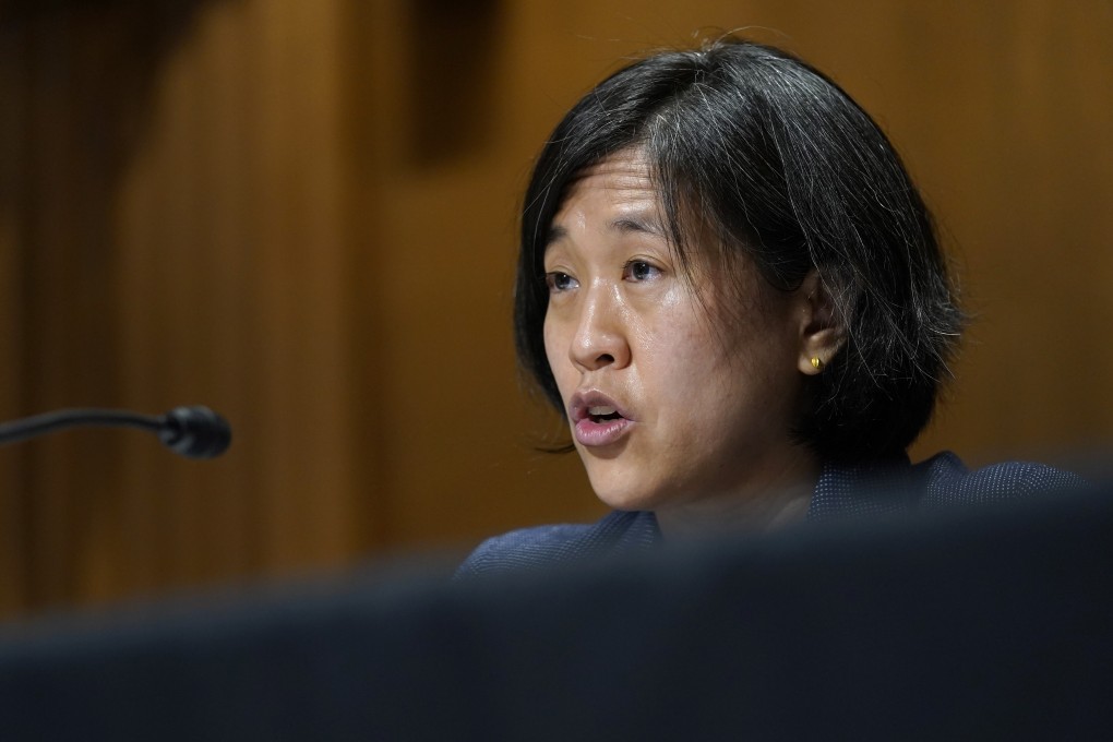 US Trade Representative Katherine Tai testifies before the Senate Finance Committee on Capitol Hill in Washington on Wednesday. Photo: EPA-EFE