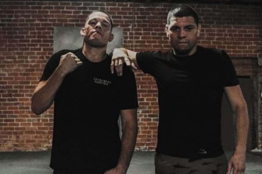 Nate Diaz (left) and his brother Nick Diaz pose after a training session. Photo: Instagram/Nate Diaz
