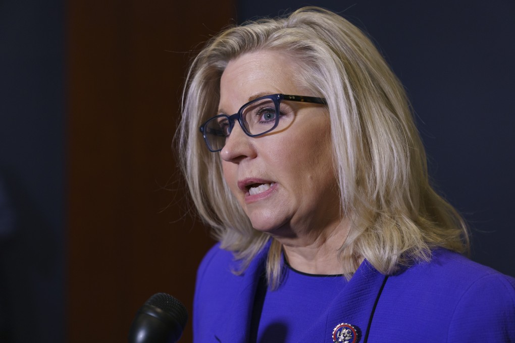 Liz Cheney speaks to reporters after House Republicans voted to oust her from her leadership post as chair of the House Republican Conference on Wednesday. Photo: AP