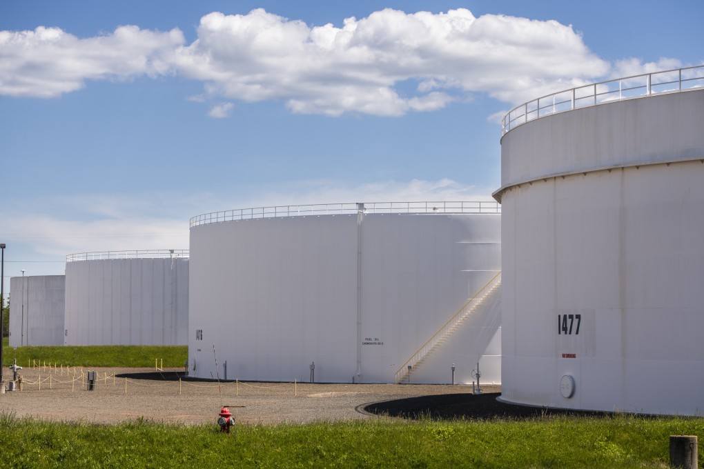Storage tanks are seen at a Colonial Pipeline facility in Avenel, New Jersey, on Wednesday. Photo: Bloomberg