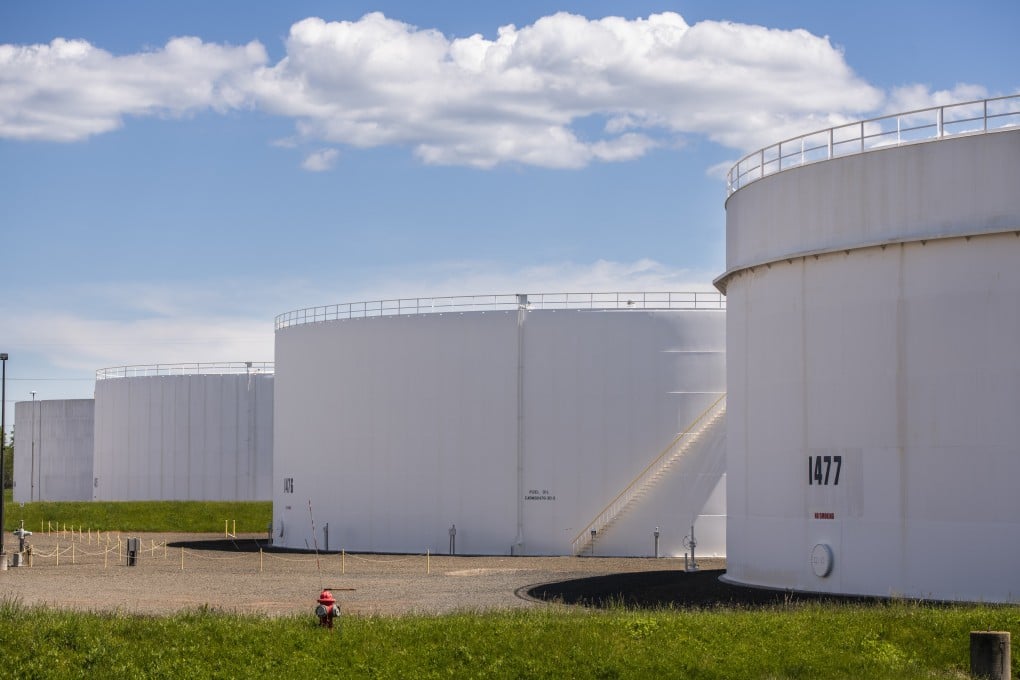 Storage tanks are seen at a Colonial Pipeline facility in Avenel, New Jersey, on Wednesday. Photo: Bloomberg