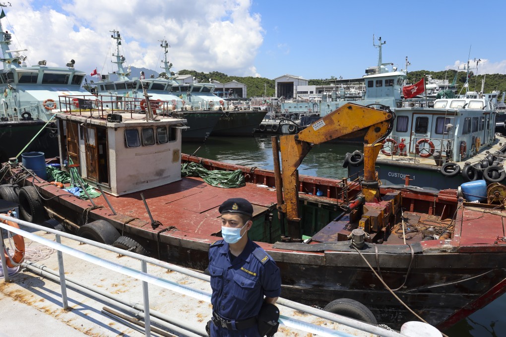 Authorities say the crowded bay with numerous construction boats provided cover for smugglers. Photo: Nora Tam