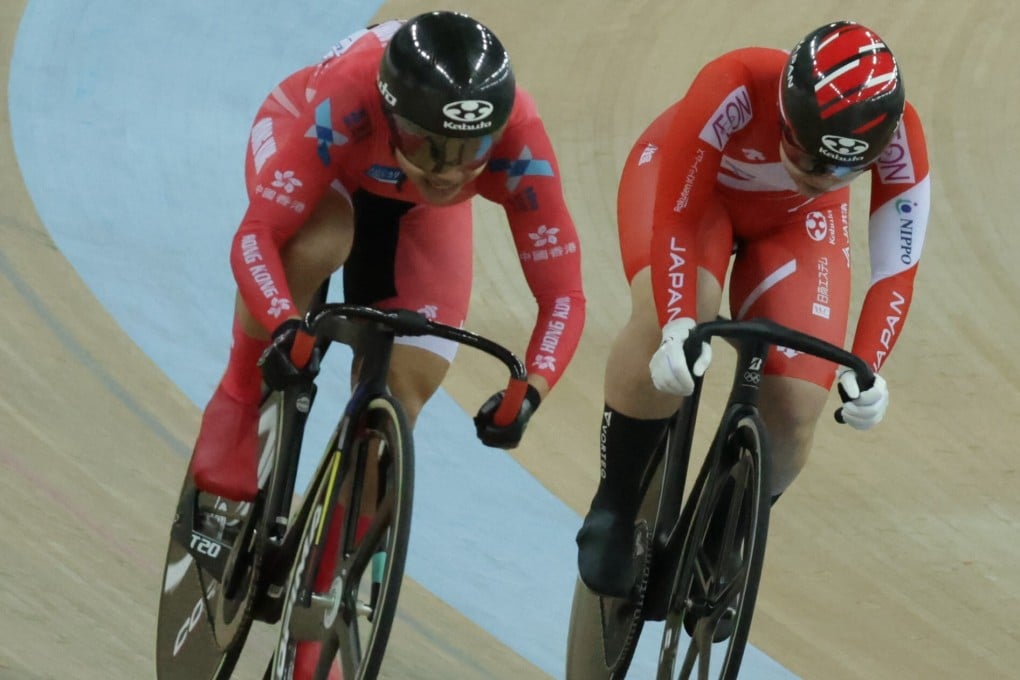 Hong Kong's Sarah Lee Wai-sze clinches gold after winning the women's sprint final against Japan's Yuka Kobayashi in the UCI Track Cycling Nations Cup at the Hong Kong Velodrome in Tseung Kwan O. Photo: SCMP / May Tse