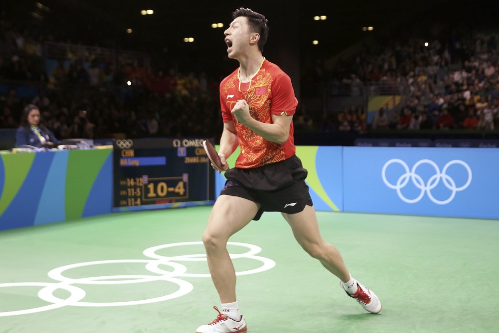 China’s Ma Long celebrates winning the table tennis men’s singles gold at the Rio Olympics. Photo: Reuters