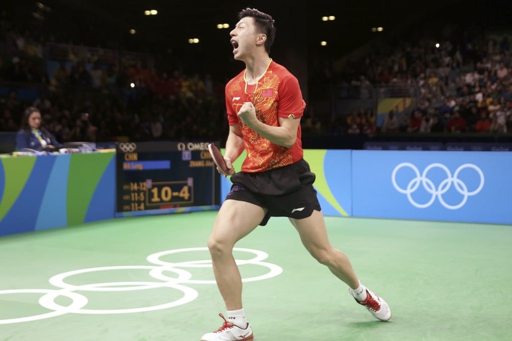 China’s Ma Long celebrates winning the table tennis men’s singles gold at the Rio Olympics. Photo: Reuters