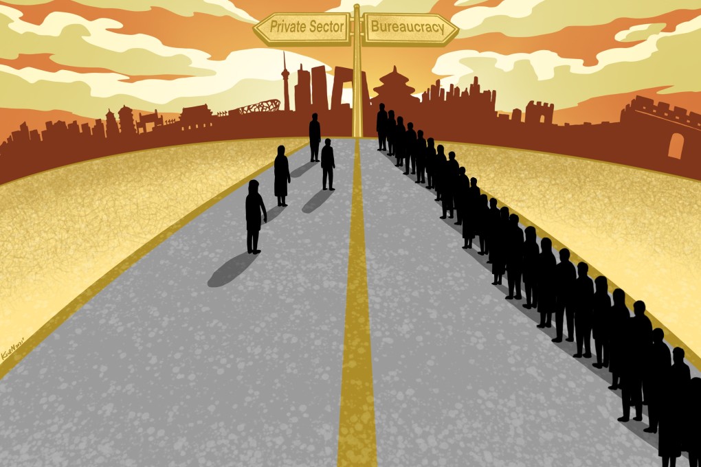 More than 1.58 million candidates registered for China’s national civil service exam this year, up from 125,000 in 2003. Illustration: Lau Ka-kuen