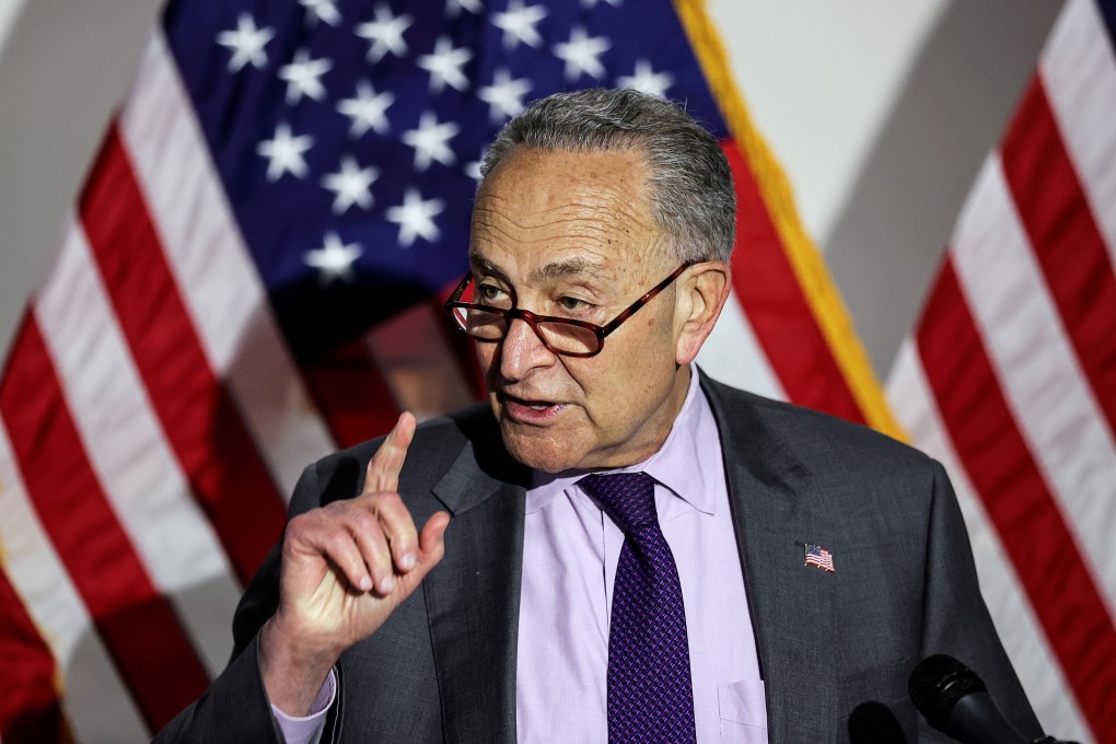 US senators voted to advance a bill to counter China in tech, introduced by Senate Democratic leader Chuck Schumer. Photo: Reuters