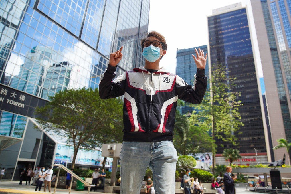 Civil Human Rights Front convenor Figo Chan arrives at the District Court on Tuesday. Photo: Winson Wong