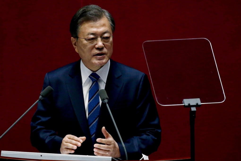 South Korean President Moon Jae-in is under pressure from Washington to change his stance towards the Quadrilateral Alliance. Photo: Reuters