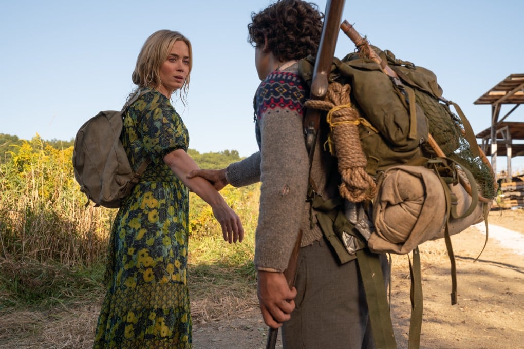 Emily Blunt (left) and Noah Jupe in a scene from A Quiet Place Part II (category: TBC), directed by John Krasinski and co-starring Cillian Murphy.