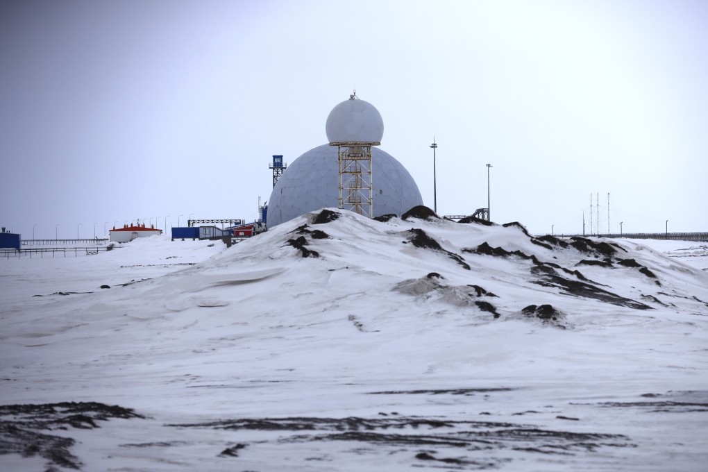 A radar facility on the Alexandra Land island near Nagurskoye, Russia. Photo: AP