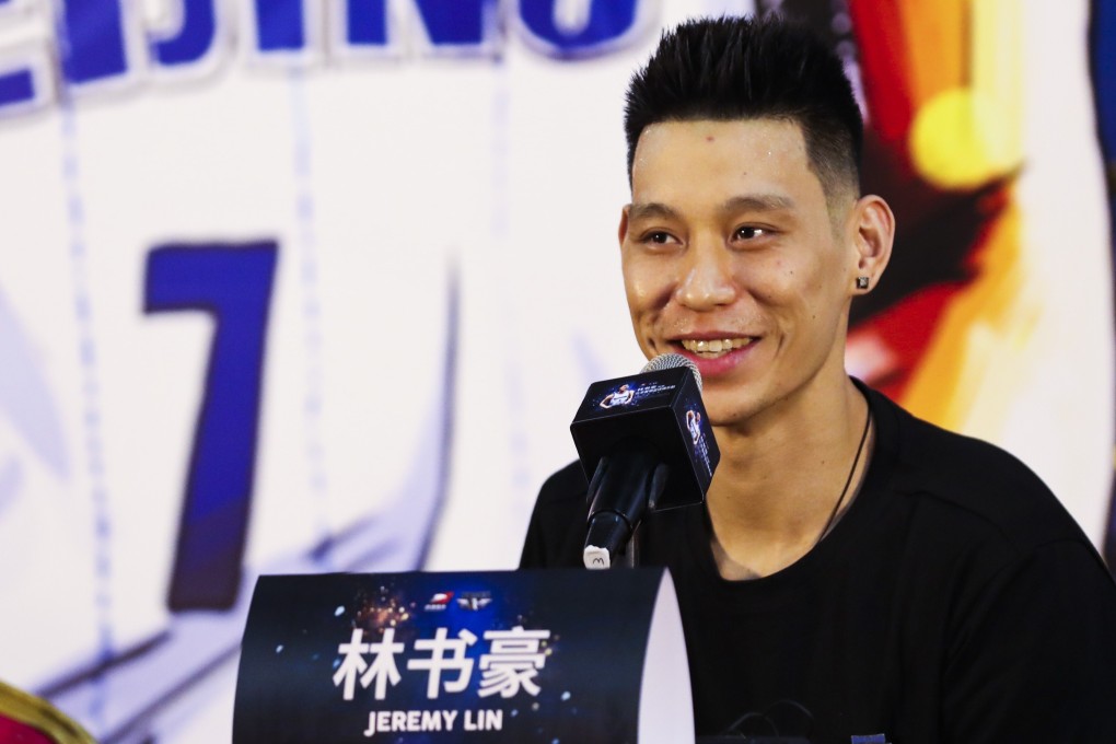 Jeremy Lin speaks to the press at a Beijing Ducks media conference in 2019. Lin may return to China after his NBA dream ended without a contract. Photo: VCG/VCG via Getty Images