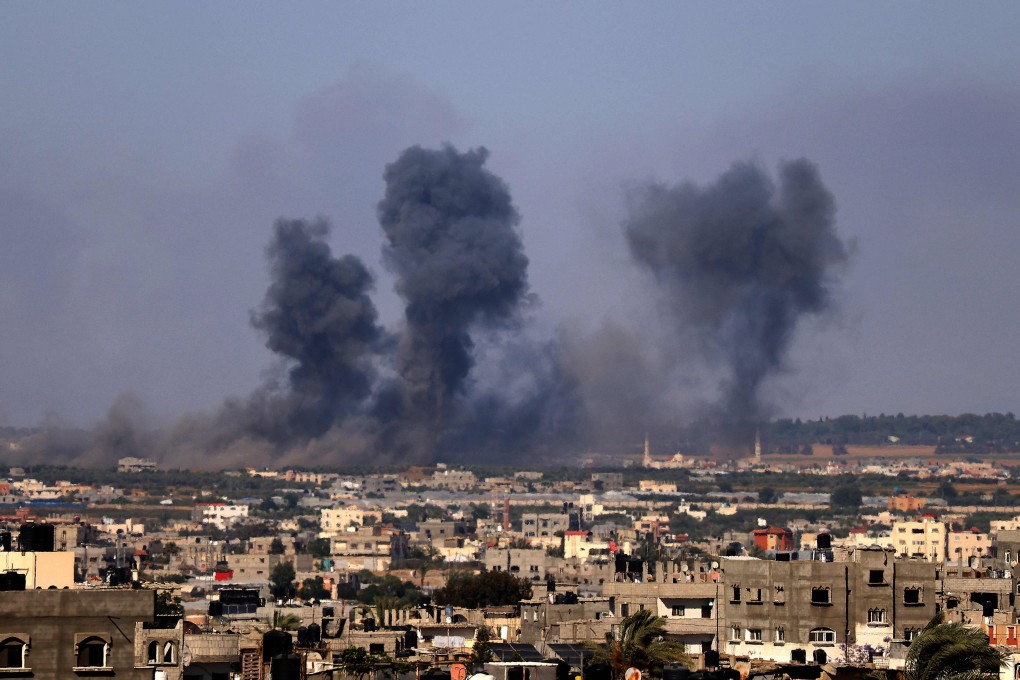 Smoke billows following Israeli air strikes on Rafah in the southern Gaza Strip on Wednesday. Photo: AFP