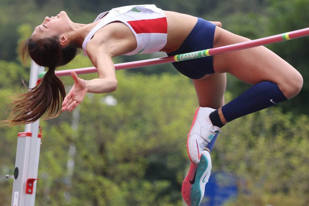 Cecilia Yeung in action at the Athletics Series 3 where she cleared a disappointing 1.7 metres to finish third at Tseung Kwan O Sports Ground. Photo: May Tse