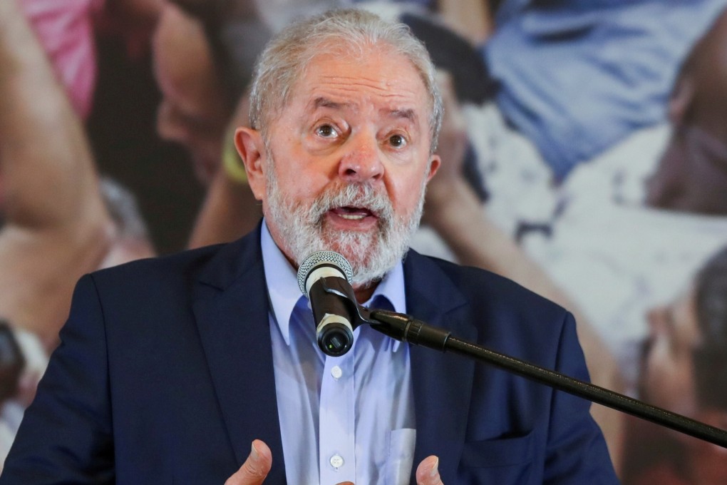 Former Brazilian president Luiz Inacio Lula da Silva during a news conference. Photo: Reuters