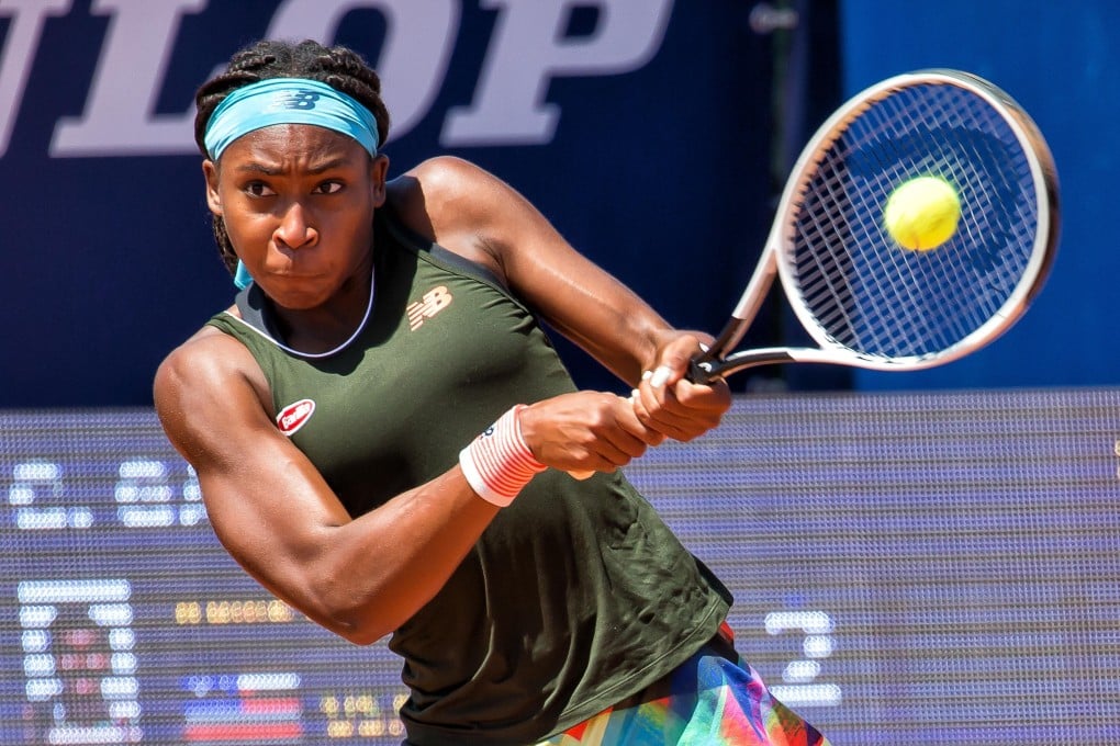 Coco Gauff of the US in action at the 2021 Emilia-Romagna Open in Parma, Italy. She beat China’s Wang Qiang in the women’s singles final. Photo: DPA
