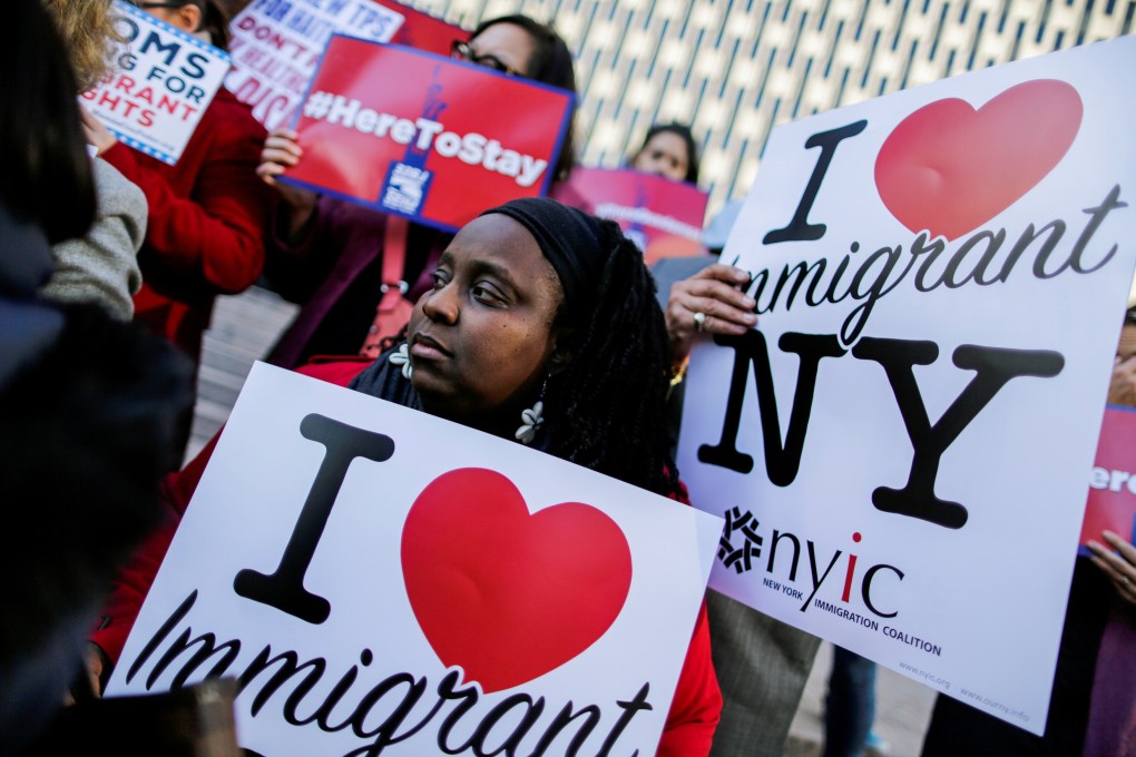 Haitian immigrants and supporters rally to reject a decision to terminate TPS for Haitians in New York in 2017. Photo: Reuters