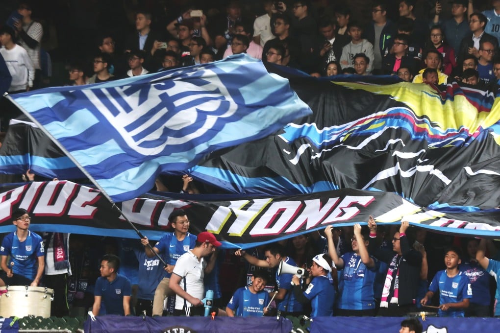 Kitchee fans show their support ahead of the 2018 AFC Champions League group game against South Korean K-League side Jeonbuk Hyundai Motors at Hong Kong Stadium. Photo: Jonathan Wong