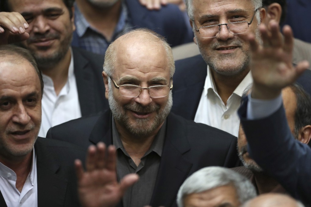 Mohammad Bagher Qalibaf, centre, a member of Iran’s top Supreme National Security Council. Photo: AP