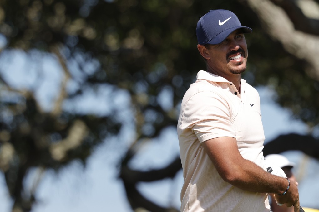 Brooks Koepka reacts to his tee shot on the seventh hole of the final round of the 2021 PGA Championship. Photo: Geoff Burke-USA Today Sports