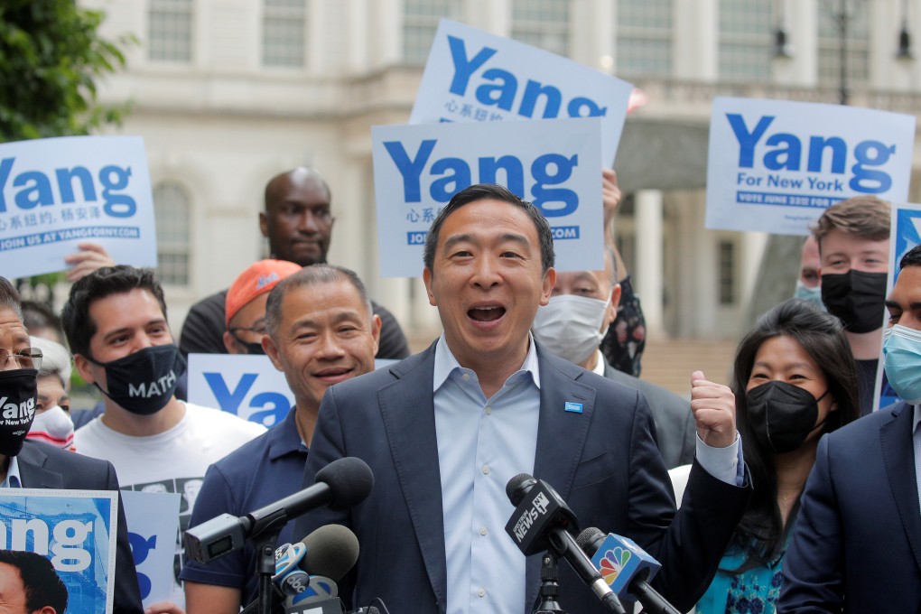 Unlike most of the other leading contenders, Andrew Yang has never held a job in city government before. Photo: Reuters
