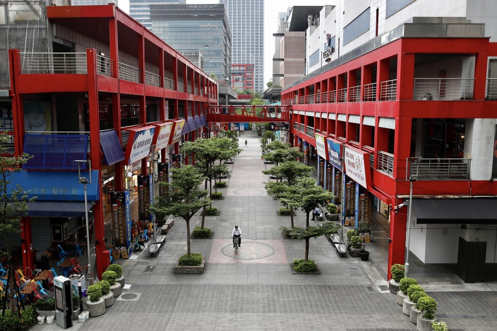 A lone cyclist in Taiwan’s capital, Taipei, on May 24. Photo: EPA-EFE