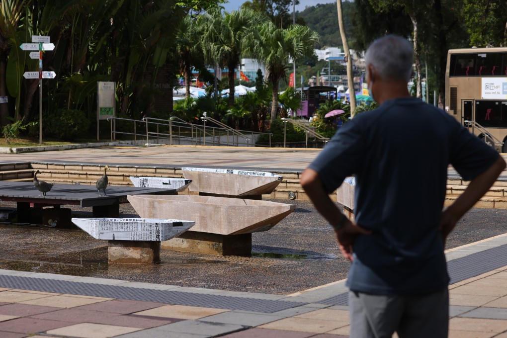 The newly renovated installation at Sai Kung Waterfront Park, with the words ‘Hong Kong’ and ‘independent’ removed from the nearest boat. Photo: Dickson Lee